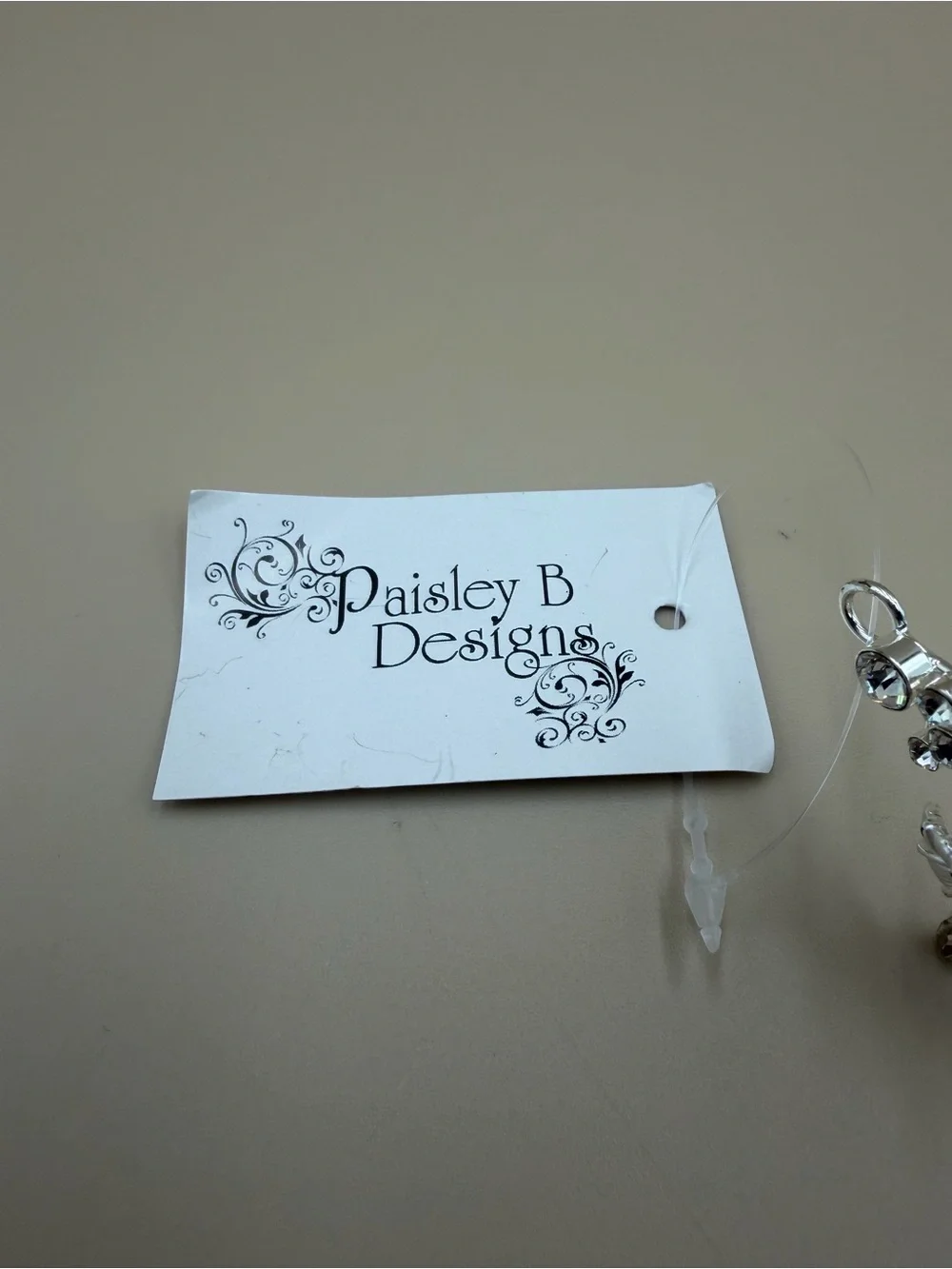 Paisley B Designs Silver Crystal Floral Bridal Tiara Headband NWT